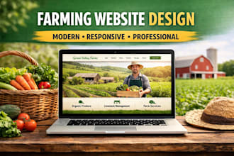 design modern farming website, agriculture business wordpress website