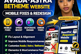 customize avada astra betheme website mobile fixes redesign