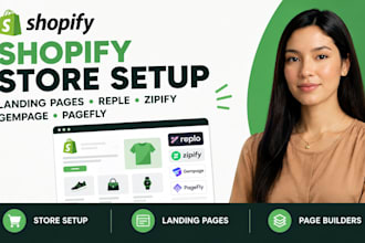 shopline store setup, shopify landing page with replo, zipify, gempage, pagefly