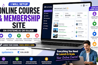 setup online course german sales funnel membership site on systeme io or kajabi