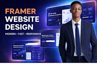 design a modern framer website design with cms animation and responsive layout