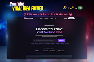 build a youtube viral idea finder saas for passive income