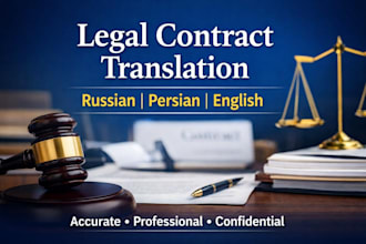 provide legal contracts translation in russian, farsi and english