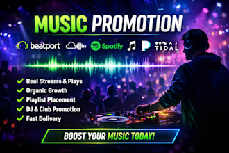 do beatport mixcloud spotify apple music pandora tidal music promotion