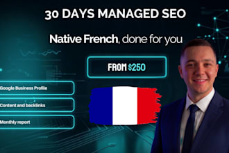 provide 30 days of french local or national SEO management