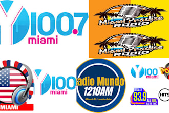 airplay and broadcast your song on miami beach radio