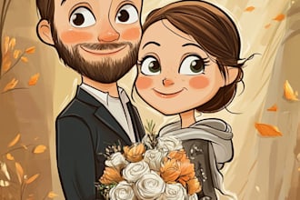design couple portrait illustration