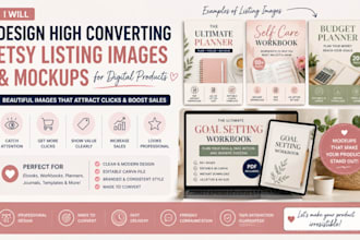 design high converting etsy listing images and mockups for digital products