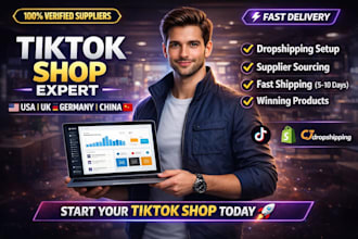 setup USA tiktok shop china uk german dropshipping shop supplier sourcing agent