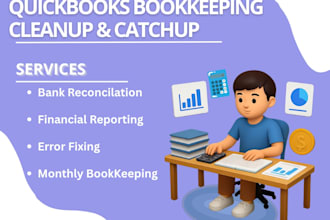 do quickbooks online bookkeeping, clean up, qbo setup
