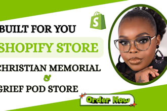 build christian grief and memorial print on demand shopify store with printify