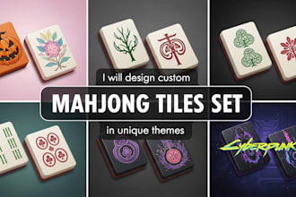 design custom mahjong tiles set in unique themes and styles
