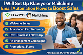 set  klaviyo mailchimp email automation flows etsy shopify design