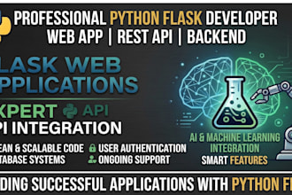 develop a professional flask web app, rest API, and backend