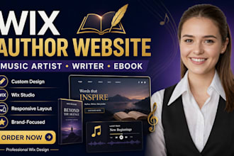 build wix author website music artist writer ebook wix studio website redesign