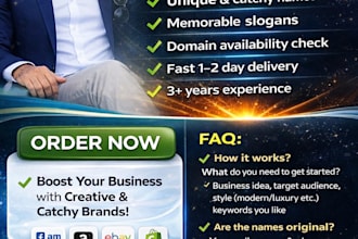 create unique and catchy business names and slogans