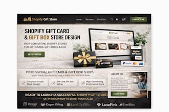 design custom gift card shopify store gift box, voucher design for your brand