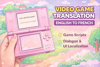 translate video games scripts english to french