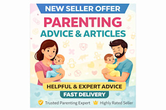 write SEO blog articles on parenting lifestyle and budgeting