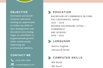 create professional resume or CV design