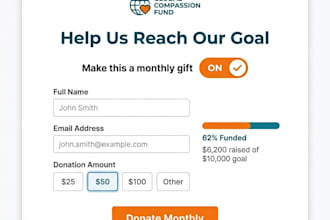 nonprofit donation page fix and audit  boost monthly recurring gifts