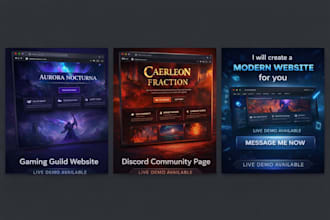 create a modern gaming website for your discord server guild or community