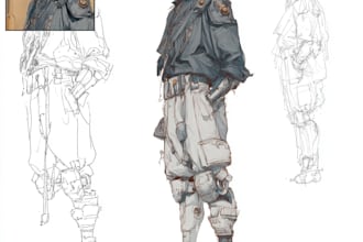 sketch of your character, sci fi fantasy, cyberpunk