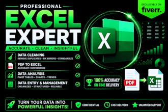 clean, analyze, format, merge,and transfer pdf to excel data