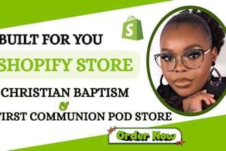 setup baptism and first communion pod gift store on etsy shopify print on demand