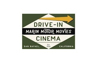 design vintage drive cinema banner flag  logo