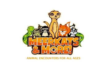 design cartoon exotic animal encounters logo