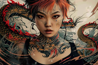 make comic cartoon anime tattoo design
