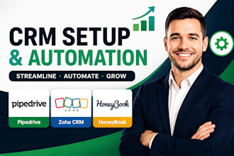 set up and automate pipedrive, zoho and honeybook CRM