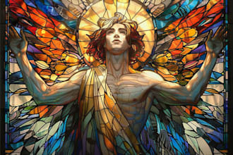 draw amazing stained glass art for your character or image
