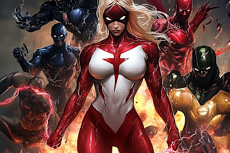 design superhero character illustration