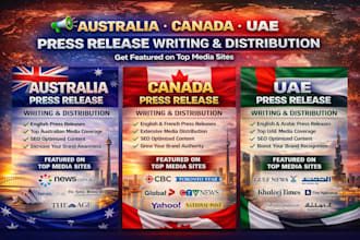 do canada, australia, uae press release  distribution to top niche