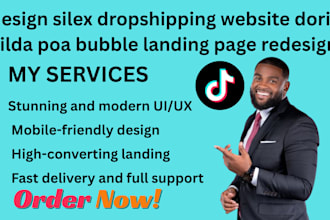 design silex dropshipping website dorik tilda poa bubble landing page redesign