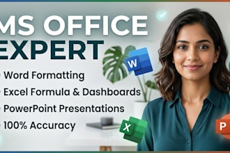 handle professional ms word excel and powerpoint projects