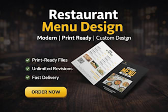design cafe, bakery, pizza restaurant bifold, trifold menu and price list