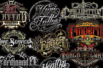 create vintage hand lettering and tattoo logo design