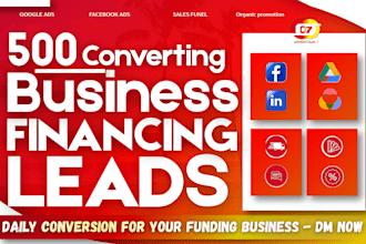 generate USA small business financing leads equipment funding leads facebook ads