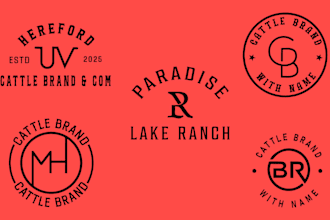 do premium western cattle brand logo for your ranch or farm