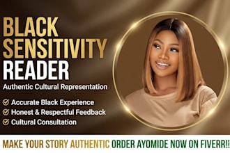 be your black experience sensitivity reader and cultural consultant