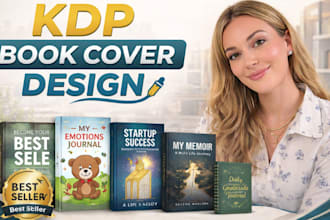 design KDP book cover for self help journal business memoir poetry children book