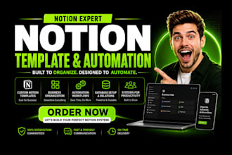 notion expert, notion template for business organization, and notion automation