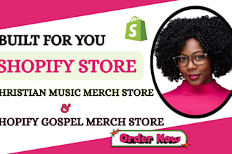build a gospel music merch pod store on shopify for christian artists