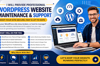 provide wordpress website maintenance and monthly support