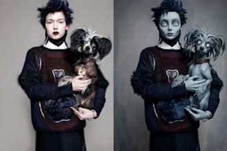 transform your photo into  gothic  tim burton style character