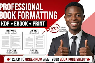 format your book for amazon KDP book formatting, ebook or print book formatting
