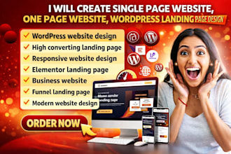 create single page website, one page website, wordpress landing page design